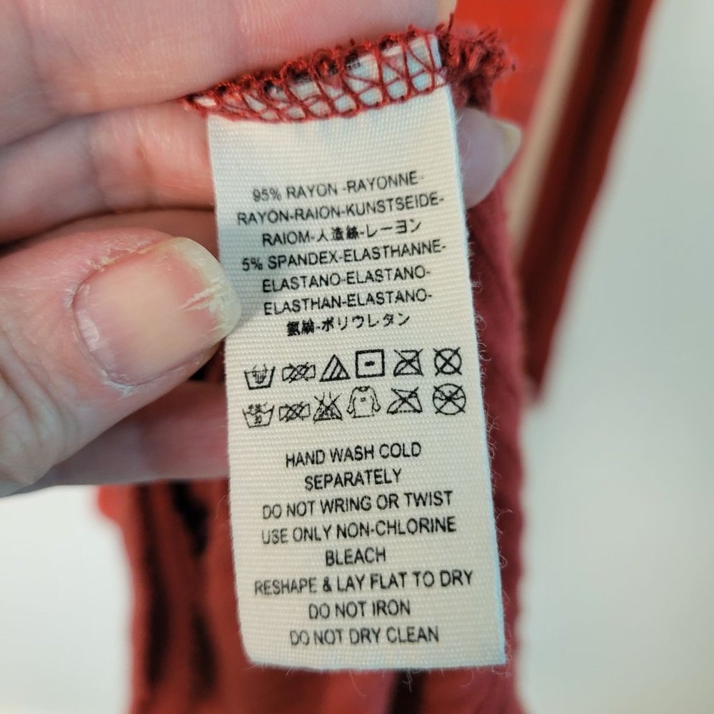Free People Lover Rib Split Back Knit Sweater Rust Size S - Picture 6 of 10